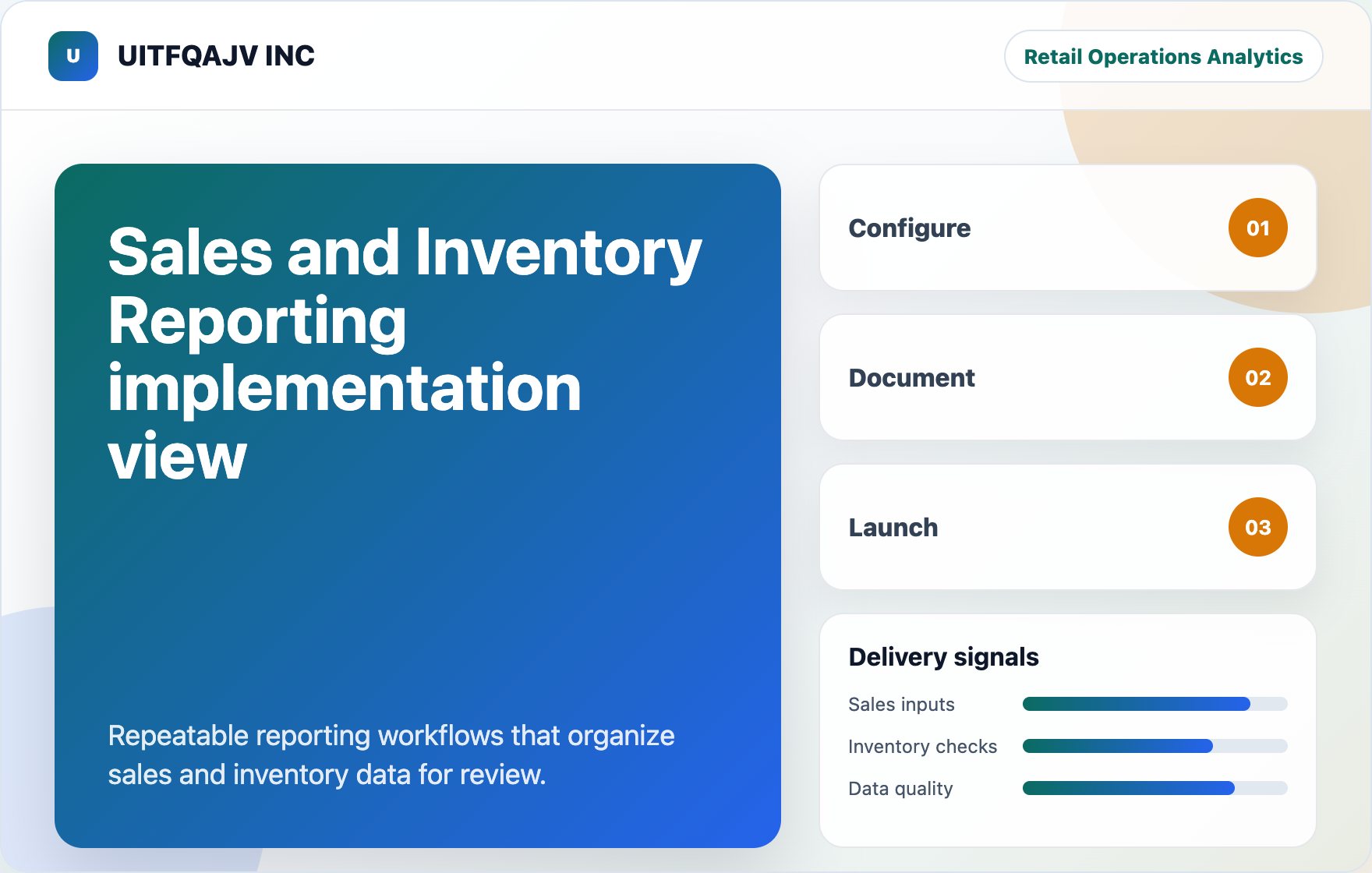 Sales and Inventory Reporting implementation view visual for UITFQAJV INC